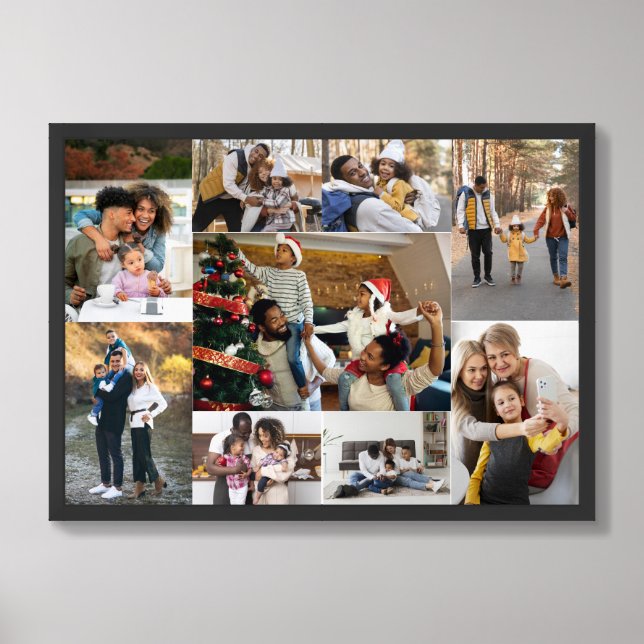 Design Your Own 9 Photo Collage Framed Art (Framed Front)