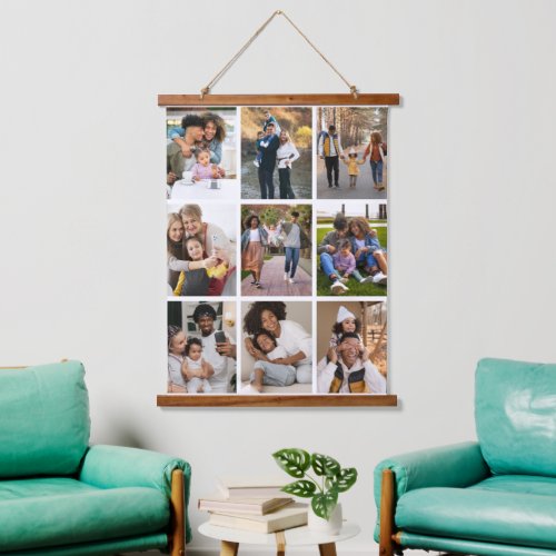 Design Your Own 9 Photo Collage Hanging Tapestry