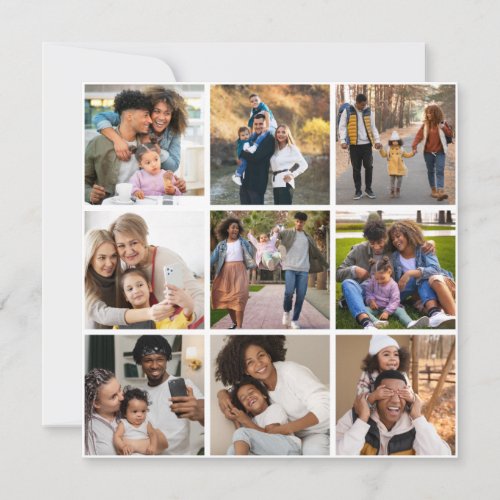 Design Your Own 9 Photo Collage Holiday Card
