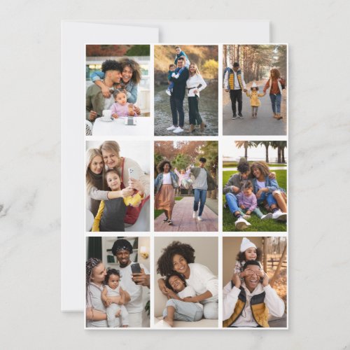 Design Your Own 9 Photo Collage Holiday Card