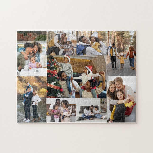 Design Your Own 9 Photo Collage Jigsaw Puzzle (Horizontal)