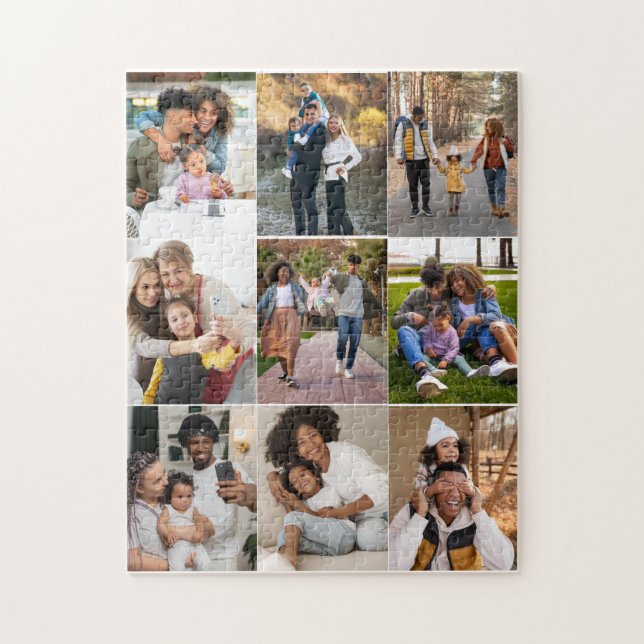 Design Your Own 9 Photo Collage Jigsaw Puzzle (Vertical)