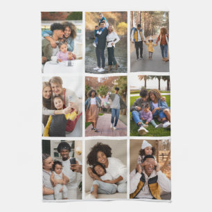 Design Your Own 9 Photo Collage Kitchen Towel