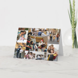Design Your Own 9 Photo Collage Letterpress Thank You Card