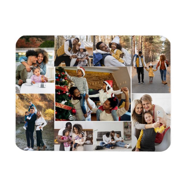 Design Your Own 9 Photo Collage Magnet (Horizontal)