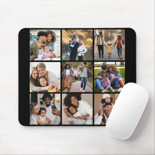 Design Your Own 9 Photo Collage Mouse Pad