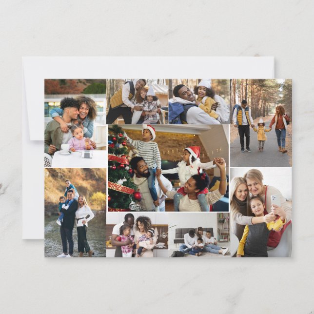 Design Your Own 9 Photo Collage Note Card (Front)