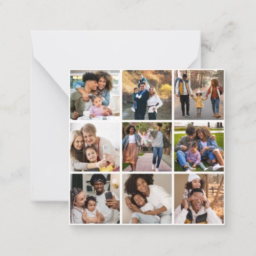 Design Your Own 9 Photo Collage Note Card