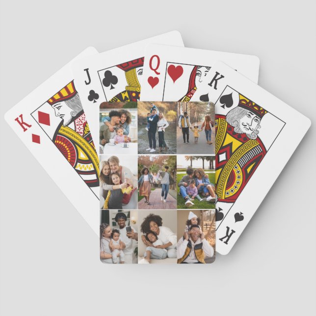 Design Your Own 9 Photo Collage Poker Cards (Back)
