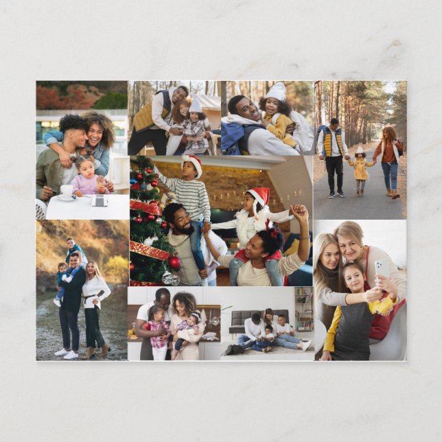 Design Your Own 9 Photo Collage Postcard (Front)