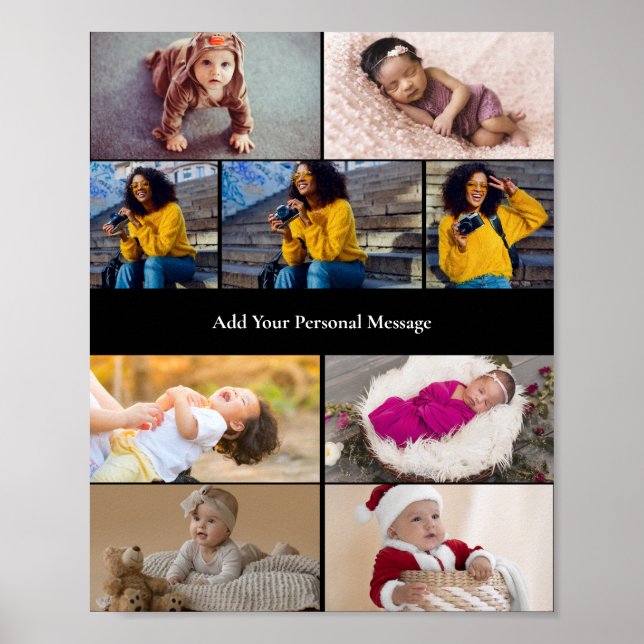 Design Your Own 9 Photo Collage Poster (Front)