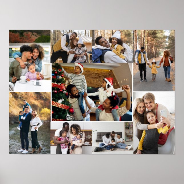Design Your Own 9 Photo Collage Poster (Front)