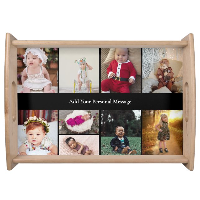 Design Your Own 9 Photo Collage Serving Tray (Front)