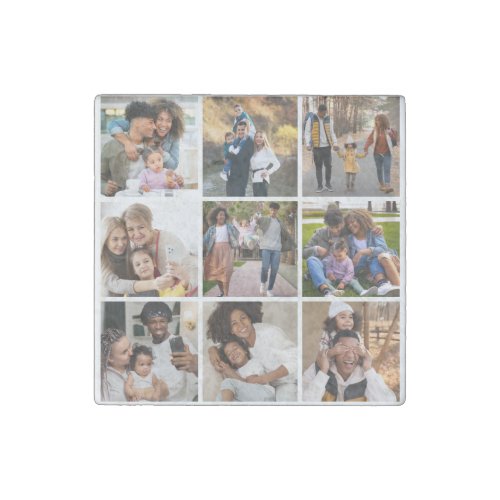 Design Your Own 9 Photo Collage Stone Magnet