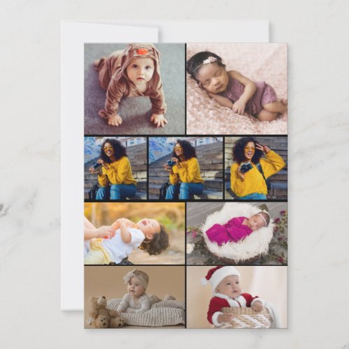 Design Your Own 9 Photo Collage Thank You Card