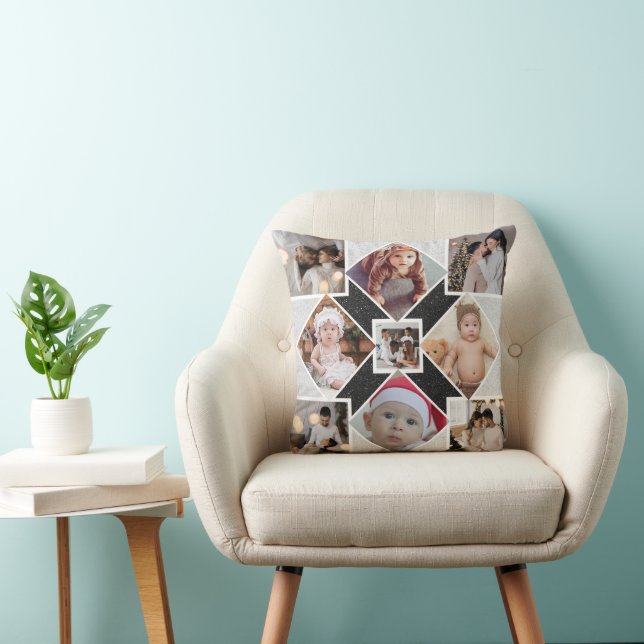 Design Your Own 9 Photo Collage Throw Pillow (Chair)