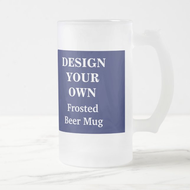 Design Your Own Beer Mug - Blue and White (Right)