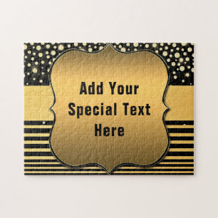 Design Your Own Black Gold Puzzle with Custom Text