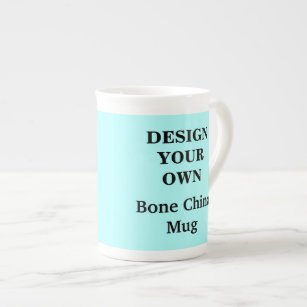 Design Your Own Bone China Mug - Light Blue