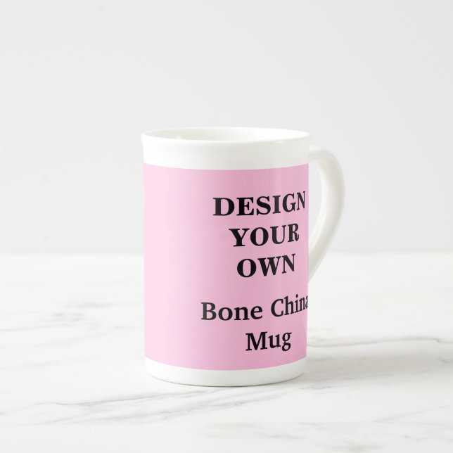 Design Your Own Bone China Mug - Light Pink (Front Right)