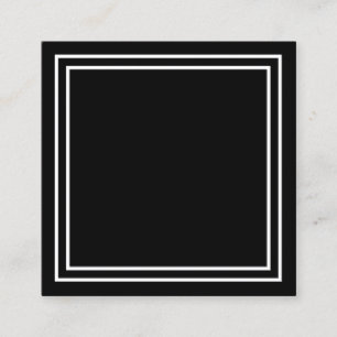 Design Your Own Bordered Solid Black Square Business Card