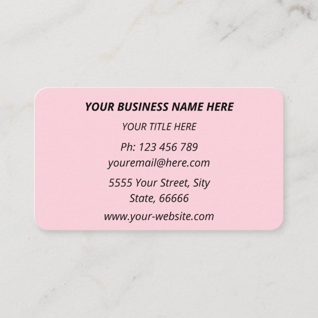 Design Your Own Business Card Example with Logo (Back)