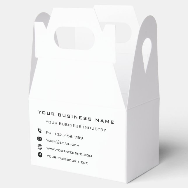 Design Your Own Business Favor Boxes Template (Opened)