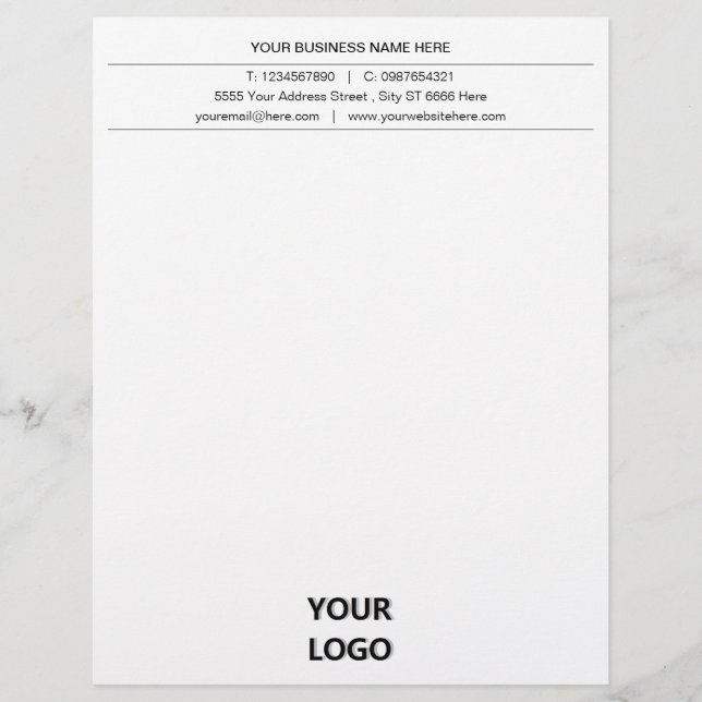 Design Your Own Business Letterhead (Front)