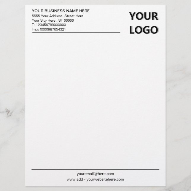 Design Your Own Business Letterhead Example (Front)