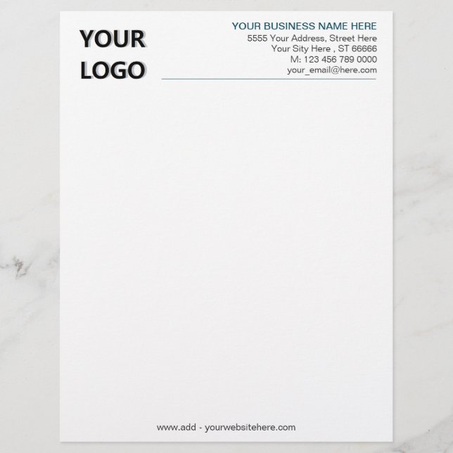 Design Your Own Business Letterhead Template (Front)