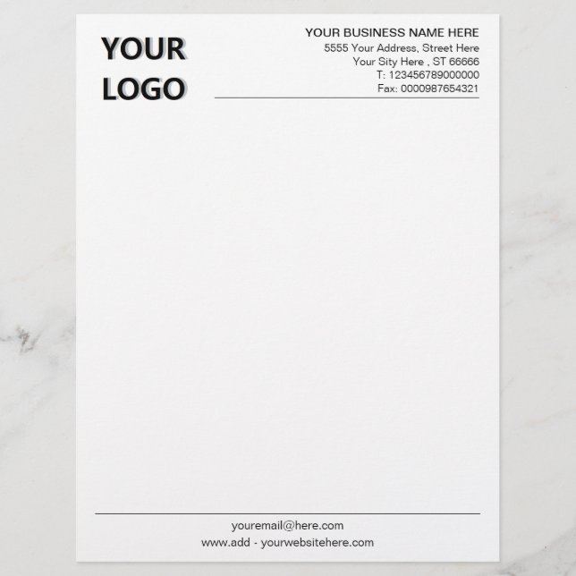 Design Your Own Business Letterhead Template (Front)