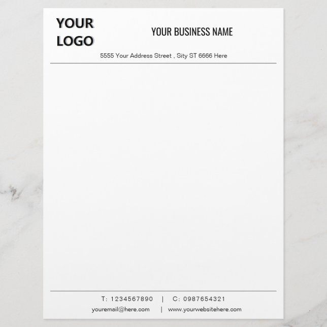 Design Your Own Business Letterhead Template (Front)