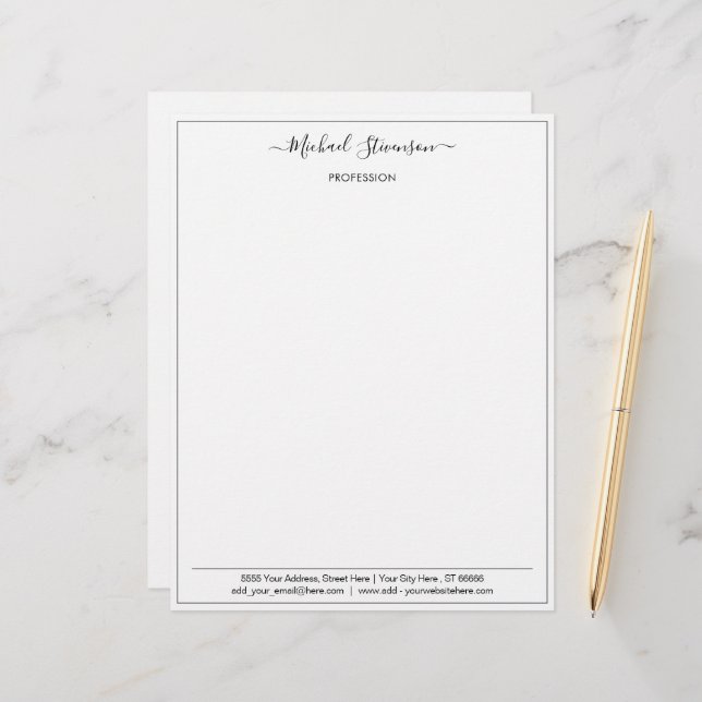 Design Your Own Business Letterhead Template (Front/Back In Situ)