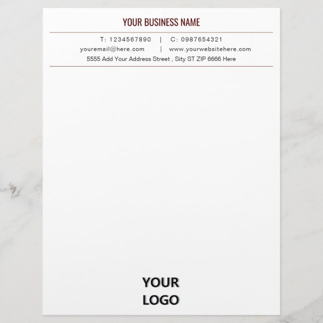 Design Your Own Business Letterhead with Logo (Front)
