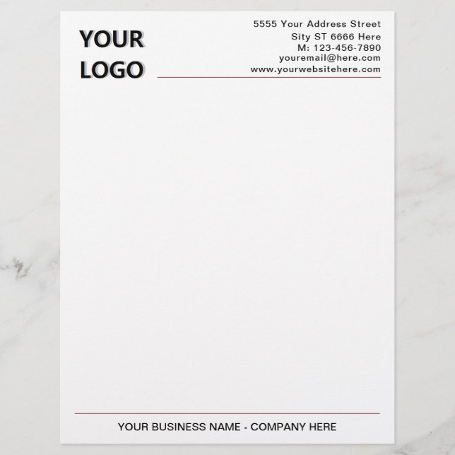 Design Your Own Business Letterhead with Logo (Front)