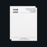 Design Your Own Business Letterhead with Your Logo<br><div class="desc">Custom Colors and Fonts - Design Your Own Personalized Your Professional Business Letterhead template with Company Logo Branded Stationery Office Supplies - Add Your Logo - Image - Photo or QR Code / and Name - Company / Address - Contact Information / More - Resize and move or remove and...</div>