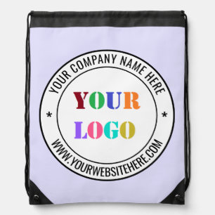 Design Your Own Business Logo Text Drawstring Bag