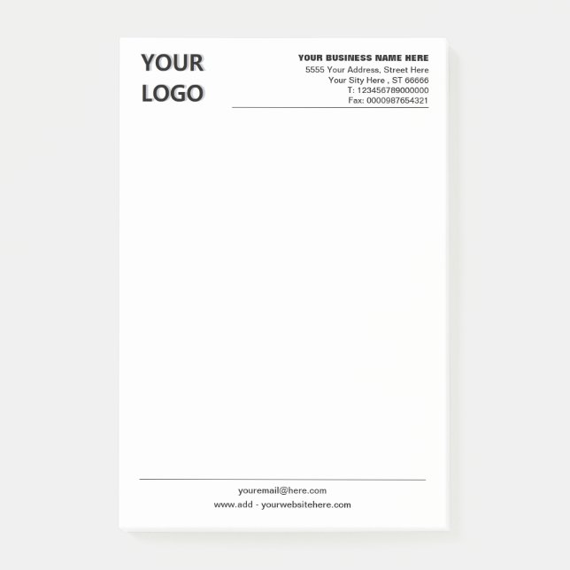 Design Your Own Business Post-it® Notes Template (Front)