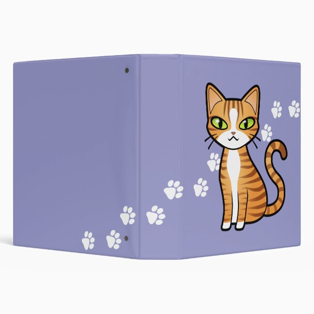 Design Your Own Cartoon Cat 3 Ring Binder (Background)
