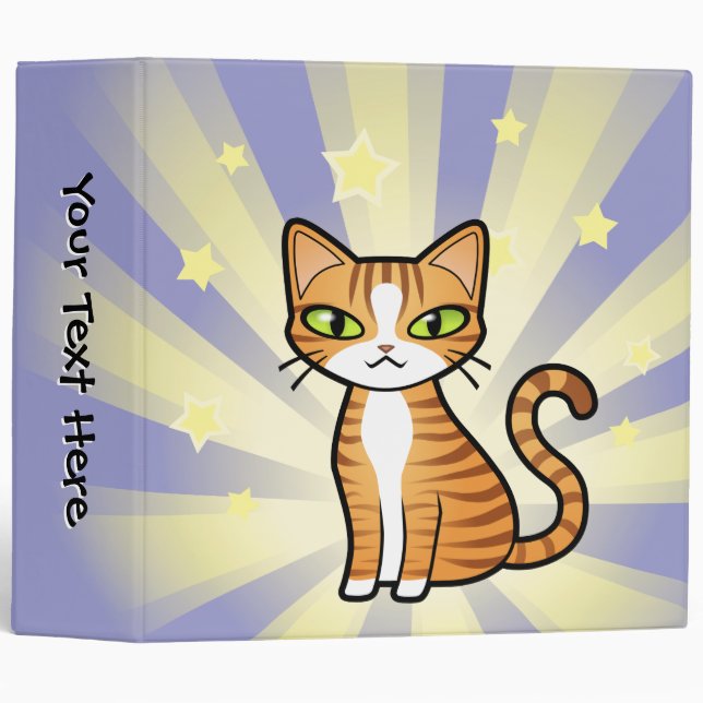 Design Your Own Cartoon Cat Binder (Front/Spine)