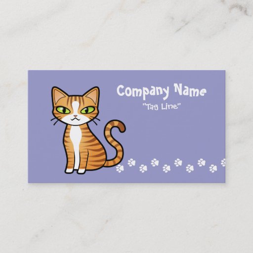 Customizable Design Your Own Cartoon Cat Business Card Templates