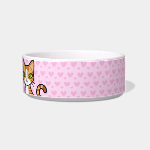 Design Your Own Cartoon Cat (customizable name) Bowl