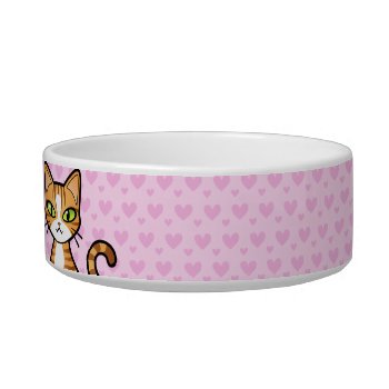 Design Your Own Cartoon Cat (customizable Name) Bowl by CartoonizeMyPet at Zazzle