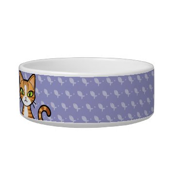 Design Your Own Cartoon Cat (customizable Name) Bowl by CartoonizeMyPet at Zazzle