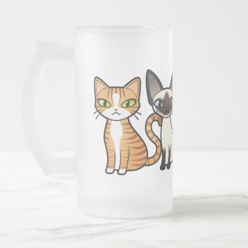 Design Your Own Cartoon Cat Frosted Glass Beer Mug