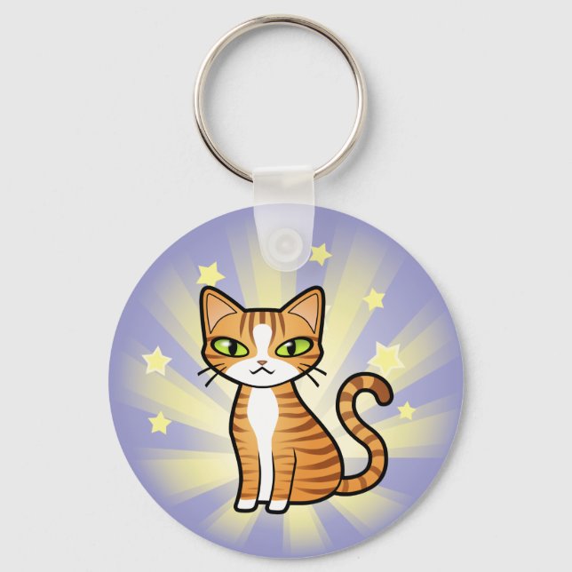Design Your Own Cartoon Cat Keychain (Front)