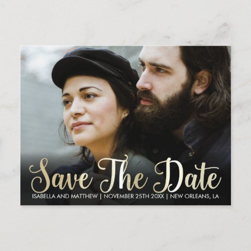 Design Your Own Champagne Save The Date Pic Announcement Postcard