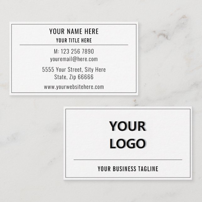 Design Your Own Color Business Card Template (Front/Back)