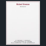 Design Your Own Color Framed Business Letterhead<br><div class="desc">Custom Colors and Fonts - Simple Personalized Name Profession Address Contact Information Professional Design Business Letterhead - Add Your Name - Company / Profession - Title / Address / Contact Information - Phone / E-mail / Website / More - or Remove - Choose / Add Your Favorite Colors / Fonts...</div>