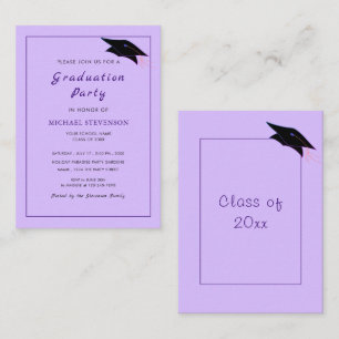 Design Your Own Color Purple Graduation Invitation
